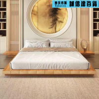 陽臺榻榻米日式落地木床滿鋪松木宿主床頭單人矮床地臺簡易床架