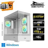 【技嘉平台】i7十六核GeForce RTX4060Ti Win11{PS-GX22W}電競電腦(i7-13700F/B760/16G/1TB/1TB_M.2)