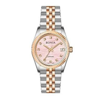 Bonia Sapphire BNB10550 Jam Tangan Wanita 31mm Quartz Analog Stainless Steel Tahan Air 5ATM dengan F