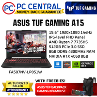 TUF A15 Gaming Laptop (FA507NV-LP051W) |   AMD Ryzen 7 7735HS |   512GB SSD |   RTX 4060 8GB