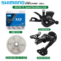 SHIMANO DEORE M4100 10 Speed Groupset M4100 Shifter Lever Cassette Sprocket M4120 Rear Derailleur X10 Chain Original Part