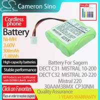 CameronSino Battery for Sagem DECT C31 DECT C32 Mistral 220 MISTRAL 10-200 fits Sagem 30AAM3BMX CP30NM Cordless phone Battery