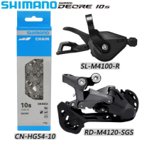 SHIMANO DEORE M4100 10 Speed Derailleur MTB Bike Right Shift Lever RD-M4120-SGS Rear Derailleur HG54 Chain Original Bike Parts