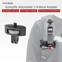 Sunnylife 1/4 GoPro Adapter Aluminium Alloy 360 Rotation Adjustable Adapters for Pocket 2/FIMI PALM 2/Insta360 One X2/SLR Camera