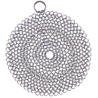 Cast Iron Cleaner, Premium 316 Stainless Steel Skillet Chainmail Scrubber for Cast Iron Pan Pre-Seasoned Pan Dutch Ovens Waffle