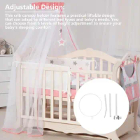 Crib Canopy Holder Durable 5 Levels Detachable Net Stand Baby Crib Canopy for Baby Crib Cot Bed Canopy for Crib Net Accessories