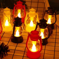 Vintage LED Candlestick Candle Light Halloween Decoration Hanging Candle Lamp Retro Desk Lantern Lamp Christmas Light Tea Light