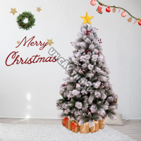 Cây thông noel Cước 2 Loại Lá Phủ Tuyết Gắn Trái Đỏ 1M2, 1M5,2M, 2M4 LP-TCS trang trí giáng sinh Chr