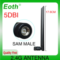 EOTH 1 2pcs 2.4g antenna 5dbi sma male wlan wifi 2.4ghz antene pbx iot module router tp link signal receiver antena high gain
