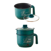 Multifunctional Electric Cooker Visible Lid Nonstick Electric Hot Pot 1.8L Cooking Pot for Noodles Dumpling Soup Porridge Pasta
