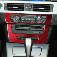 Car Carbon Fiber Interior Center Control Decorative Stickers For BMW E90 E92 2005-2012 Central Control Decal Interior Decoration
