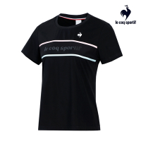 法國公雞牌吸濕排汗4WAY彈性運動短袖T恤 女款 黑色 LWR2260499