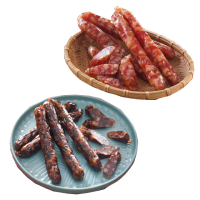 【南門市場】年貨組合-萬有全玫瑰臘腸 300g/包+玫瑰肝腸 300g/包(臘腸 年菜預購)