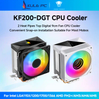 [ส่งฟรี] Jungle Leopard K200 KF200 Digital CPU Cooler สี LED สีดํา/สีขาว 2 ท่อความร้อน 9 ซม.พัดลม 3P