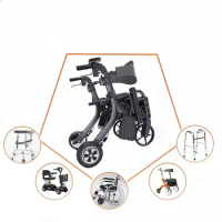 Cross Era Intelligent Elderly Driving Electric Wheelchair Disabled Crutch Four Wheel Folding Rehabilitation Training Vehicle