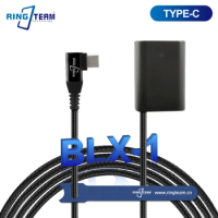 New Braided Cable TYPE-C USBC PD Right Angled BLX-1 Dummy Battery BLX1 DC Coupler For Olympus OM-1 OM1 Camera
