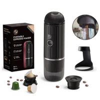 Portable Espresso Coffee Machine for Car Home Camping Travel Wireless Heating Coffee Maker Fit Nespresso Capsule Ground Coffee