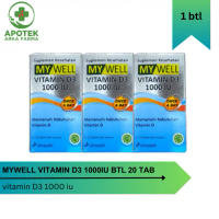 MYWELL VITAMIN D3 1000IU BTL 20 TAB