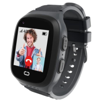 Black Kids Smart Watch With GPS Tracker &amp; Video Calling, One-Key SOS Call Voice Chat Camera GPS Tracker Watch For Kids