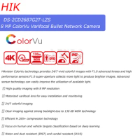 HIK 8MP AcuSense Bullet IP Camera DS-2CD2687G2T-LZS ColorVu 4X ZOOM SD Card Slot Face Capture Security Surveillance Camera