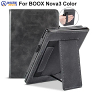 Case for BOOX Nova3 Color 7.8 inch Nova 3 Ereader Cover Premium Leather with Hand Strap Smart Funda for BOOX Nova 3 Auto Sleep