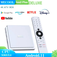 MECOOL KM2 PLUS DELUXE 4K Certified TV BOX Google TV Dolby Vision Atmos Android 11 4GB DDR4 32GB 1000M LAN WIFI 6 Stream TV BOX