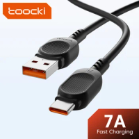 Toocki 7A USB A ToType C Cable 66W Fast Charging Wire Charger Data Cord For Oppo Realme Huawei P30 Pro Samsung Oneplus Poco F3/4