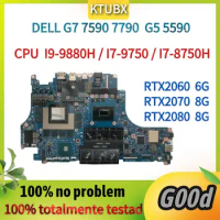 For DELL G7 7590 G5 5590 Laptop Motherboard.With i7-9750 i7-8750h CPU.RTX2060/RTX2070/RTX2080 8G GPU.100% Tested ok