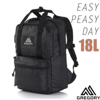 【GREGORY】EASY PEASY DAY 日用雙肩休閒後背包18L(多口袋設計)/103868-A196 亮實黑