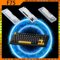 AULA F75 Mechanical Keyboard Wireless Tri-Mode Bluetooth 2.4G Wired Hot Swap RGB Multifunctional Knob Laptop PC Gaming Keyboard