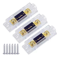 3Pcs ANL Fuse Holder Bolt-on Fuse Car Fuse Holders Fusible Link with Fuse 80A Fuses