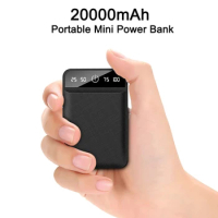 20000mAh Mini Power Bank Dual USB Output Portable Charger External Battery Pack for iPhone 14 13 Samsung Xiaomi Huawei Powerbank