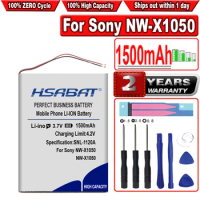HSABAT 1500mAh Battery for Sony NW-X1050 Player Accumulator 2-wire Plug