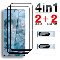 4 in 1 Tempered Glass For Google Pixel 8 Pro Full Coverage Screen Protector Lens Film For Pixel 8 Piexl 8 8 Pro Protective Glass