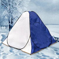 Folding Quick Opening Rainproof Cotton Tent, Camping Supplies, Outdoor, Fishing, Nature Hike, Winter, 3-4 People