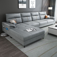 北歐布藝沙發組合套裝客廳現代簡約大小戶型三人位免洗科技布沙發