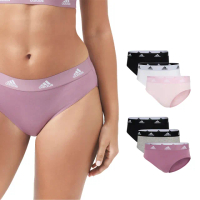 【adidas 愛迪達】W ACTIVE COMFORT COTTON BIKINI BRIEF女士舒適運動比基尼內褲三件組(三款任選)