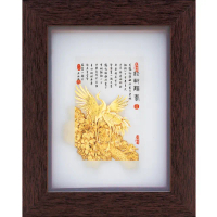 【開運陶源】純金 金箔畫 -松齡鶴壽(古香系列)