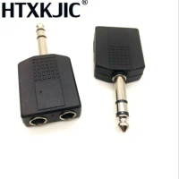 1pcs Mono 1/4" Y Splitter Audio Adapter Splitter 6.35 Male Jack to 2Female 6.3