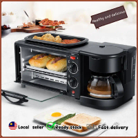 （NEW) 3 In 1 Electric Breakfast Machine Toaster Oven Home Coffee Maker Pizza Egg Tart Oven Frying Pa