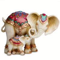 1pc outdoor garden resin crafts statue mother and child love elephant home desktop decorations ornaments