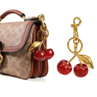 Cherry Bag Charm for Coach Bag Pendant Cute Cherry Charm Keychain Women's Bag Charms for Bags Cherry Car High-grade Pendant