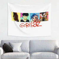 Gorillaz Rock Tapestry Hippie Polyester Wall Hanging Music Home Decor Beach Mat Retro Blanket