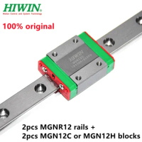 2pcs Original Hiwin rail MGNR12 -L 200mm /300mm /330mm/ 400mm / 500mm / 550/600mm + 2pcs MGN12H / MGN12C blocks