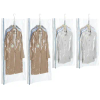 Hanging Vacuum Storage Bags， Clear Vacuum Sealer Space Saver Bags for Clothing, Suits and Jackets, Closet Organizers and Storage