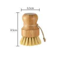 Dish Scrub Brushes Kitchen Wooden Cleaning Scrubbers for Washing Cast Iron Pan/Pot, Natural Sisal Bristles
