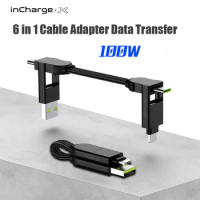 Incharge 6 X Cabel Adapter Data Transfer Power PD faster Charge for USB to USB-C Type-c Lightning Micro USB Magnetic Converter