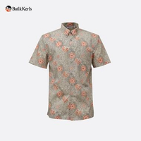 Batik Keris Kemeja Batik Cap Relaxed Fit Lengan Pendek Motif Tuwuh Asri-Sln M Sage