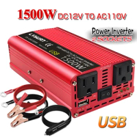 1500W/2000W DC 12V to AC 100V 110V Car Power Inverter Voltage Converter US Socket Car Cigarette Lighter Plug Auto Accessories