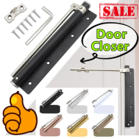 New Adjustable Door Closer Aluminum Alloy Automatic Door Spring Closer Soft Close Simple Automatic Rebound Door Closers Hardware